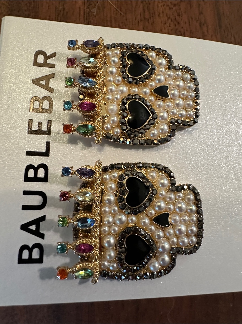 BaubleBar Sugar Skull Earrings - Picture 2 of 4
